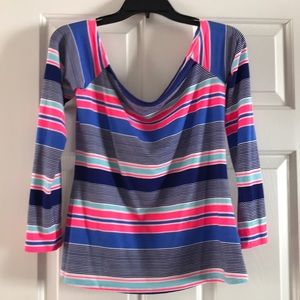 True Blue Kaleidoscope Jungle Strip Audelia Top